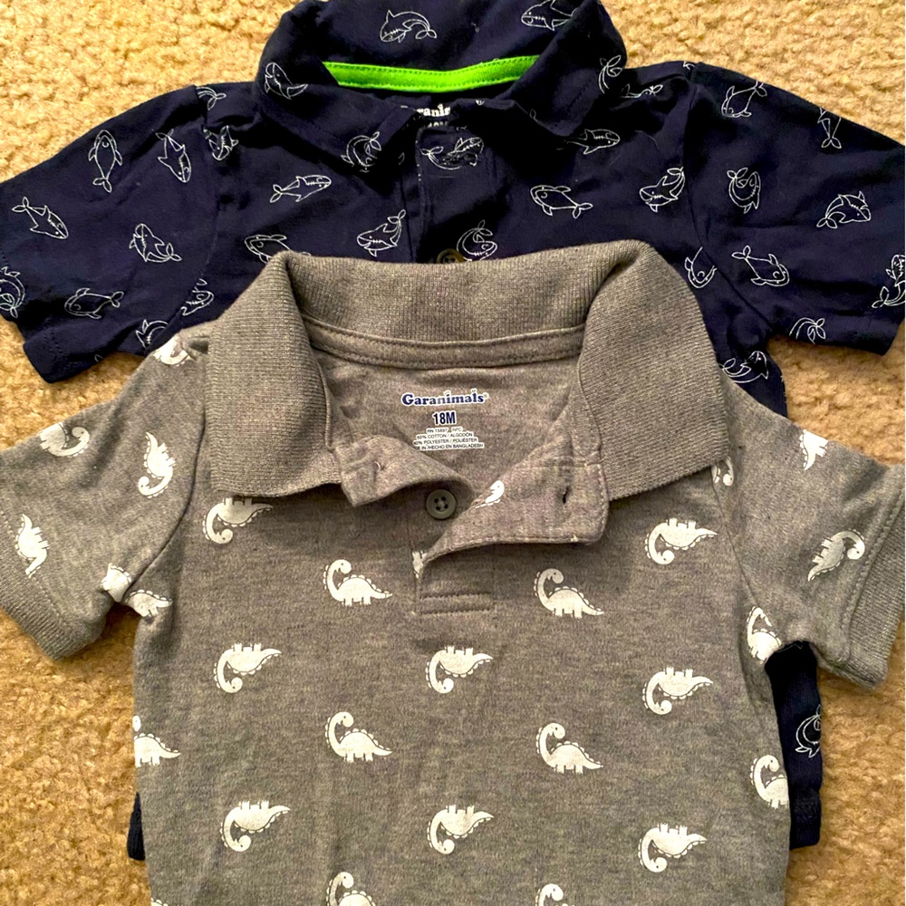 2 collared onesie’s 18m